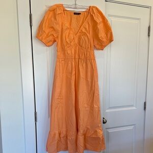 Vineyard Vines Vibrant Orange Midi Dress